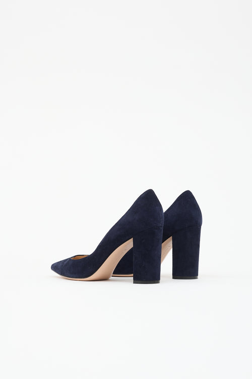 Gianvito Rossi Suede Pointed Toe Pump