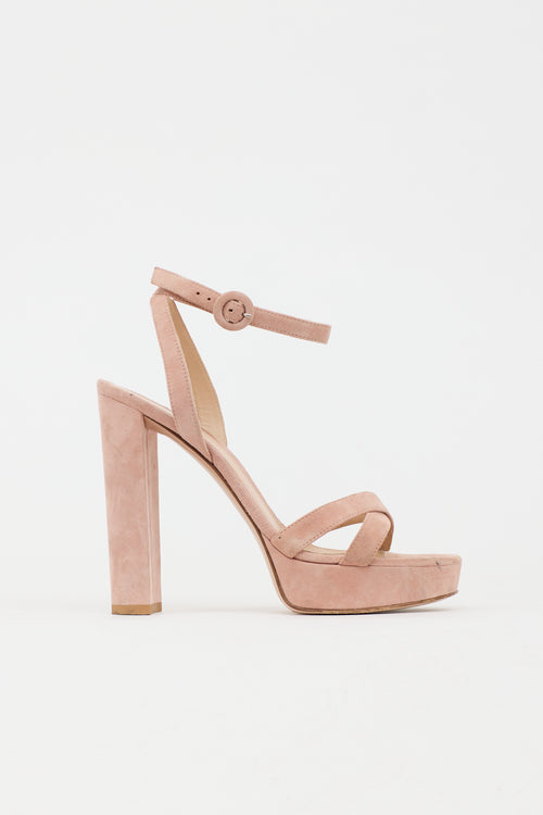 Gianvito Rossi Suede Poppy Platform  Sandal