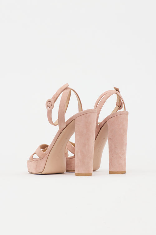 Gianvito Rossi Suede Poppy Platform  Sandal