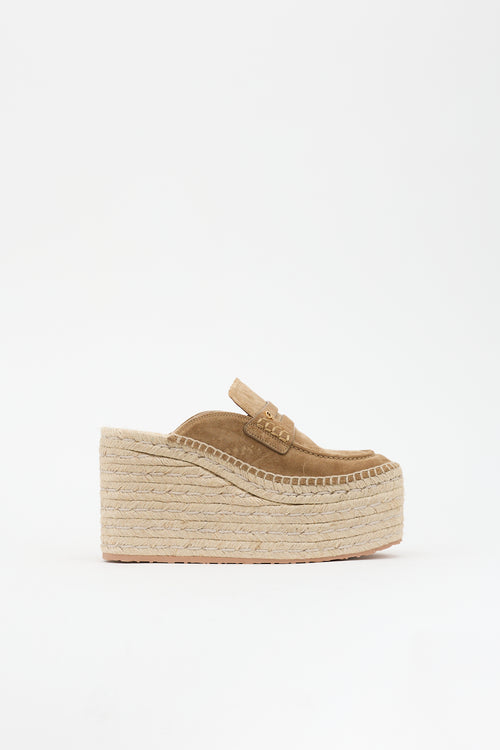 Gianvito Rossi Suede Maxilla Espadrille Mule