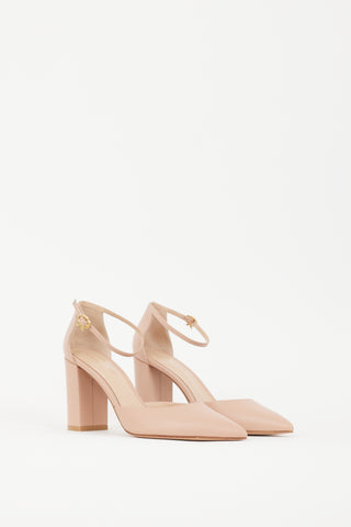 Gianvito Rossi Beige Leather Ribbon D'Orsay 90mm Pump