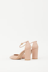 Gianvito Rossi Beige Leather Ribbon D'Orsay 90mm Pump