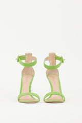 Gianvito Rossi Green Suede Portofino 110mm Heeled Sandal