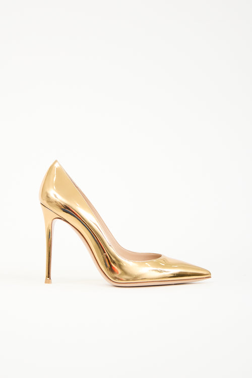 Gianvito Rossi Metallic Leather Pump
