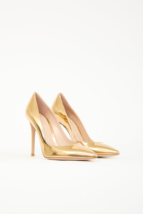Gianvito Rossi Metallic Leather Pump