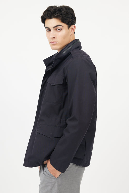 Giorgio Armani Black Hooded Rain  Jacket