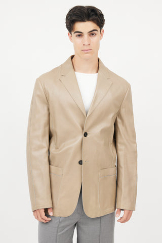 Giorgio Armani Brown Leather Two Pocket  Jacket