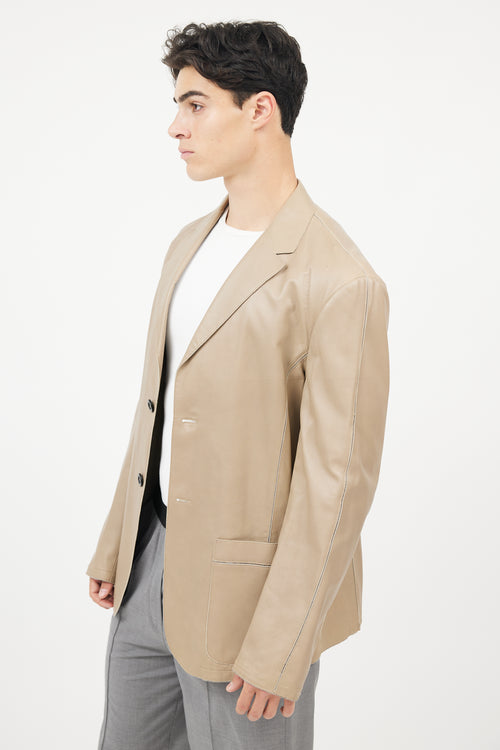 Giorgio Armani Brown Leather Two Pocket  Jacket