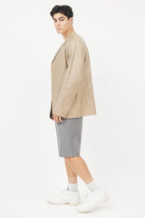 Giorgio Armani Brown Leather Two Pocket  Jacket