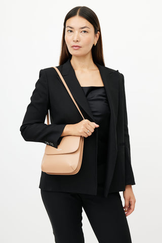 Armani Brown Leather La Prima Small Shoulder Bag
