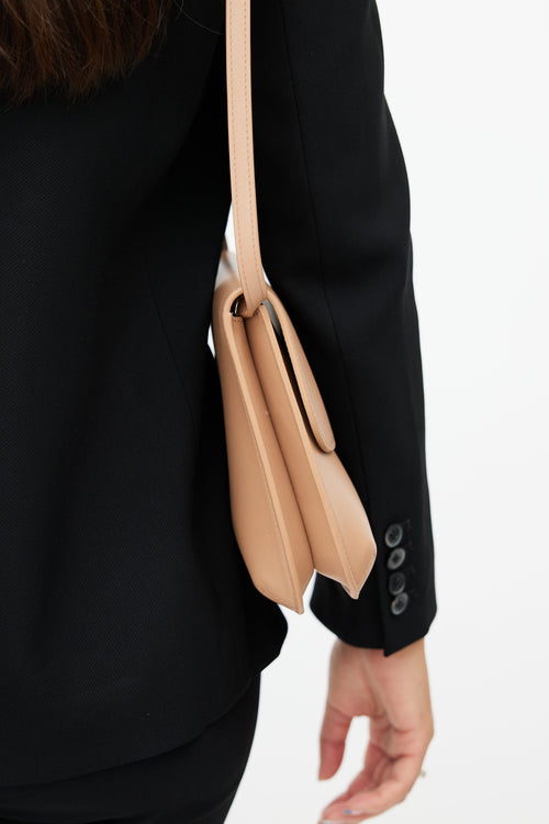 Armani Brown Leather La Prima Small Shoulder Bag