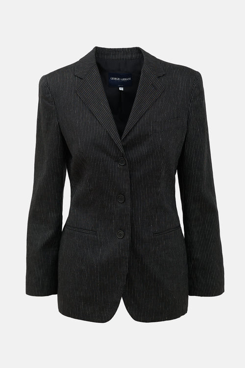 Armani Classico Linen Pinstripe Blazer