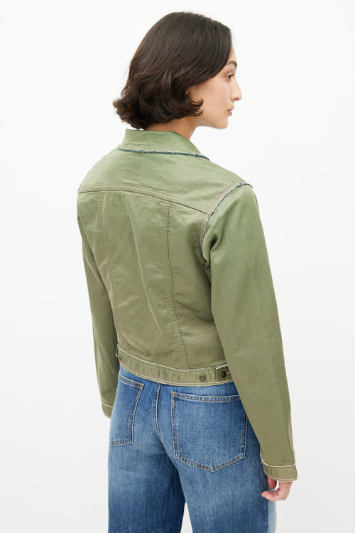 Girbaud Green & Blue Nylon Denim Jacket