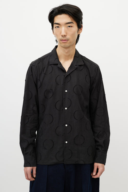 Gitman Bros Black Circular Patterned Shirt