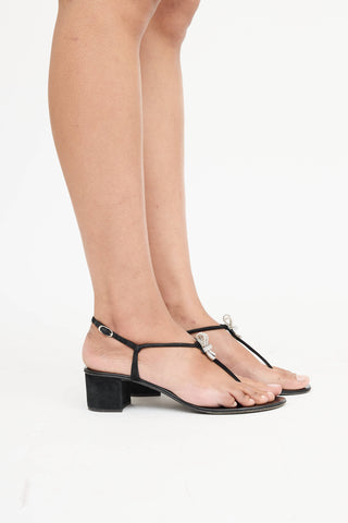 Giuseppe ZanottiCrystal T-Strap Sandal