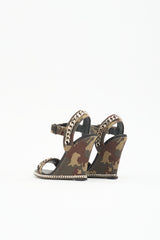 Giuseppe Zanotti Camo Chain Wedge Sandal