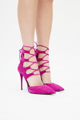 Giuseppe Zanotti Pink Suede Lace Up Heel