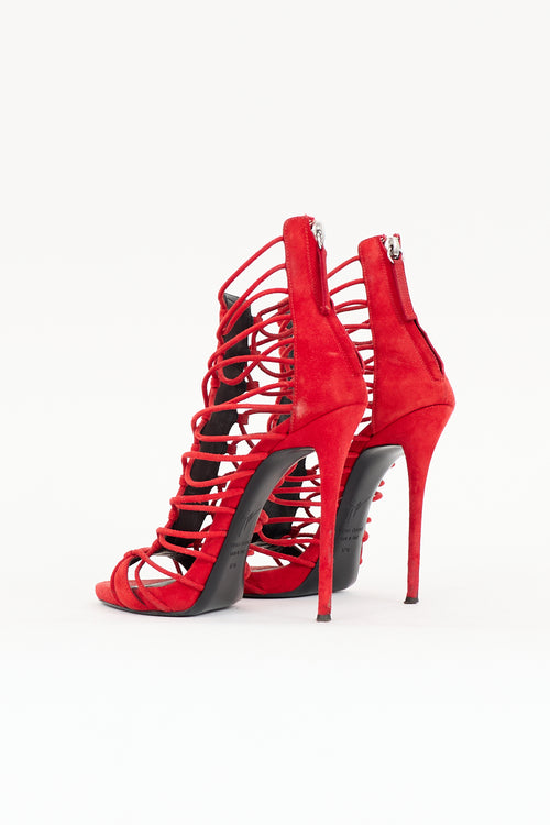 Giuseppe Zanotti Suede Zoey Caged Heel