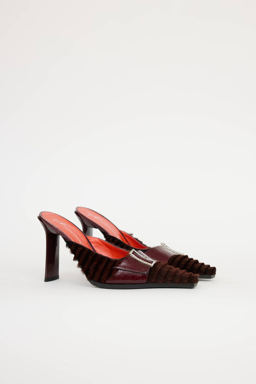 Giuseppe Zanotti Fur Jewel Mule