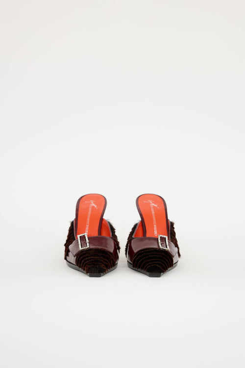 Giuseppe Zanotti Fur Jewel Mule