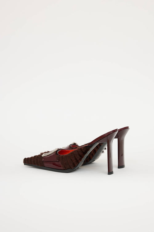 Giuseppe Zanotti Fur Jewel Mule