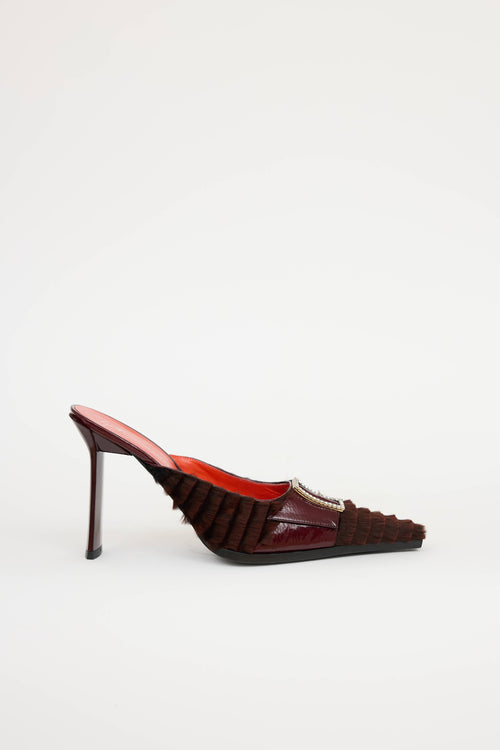 Giuseppe Zanotti Fur Jewel Mule