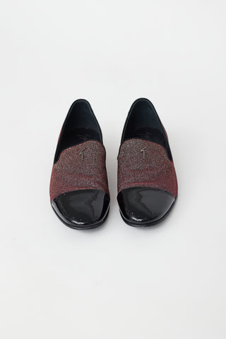 Giuseppe Zanotti Black & Red Embellished Lewis Cup Loafer