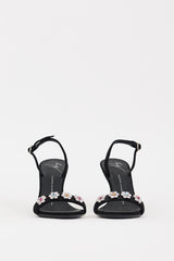 Giuseppe Zanotti Black Suede & Multi Crystal Slingback Heel