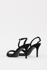 Giuseppe Zanotti Black Suede & Multi Crystal Slingback Heel