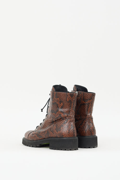 Giuseppe Zanotti Brown & Black Textured Leather Thora Boot