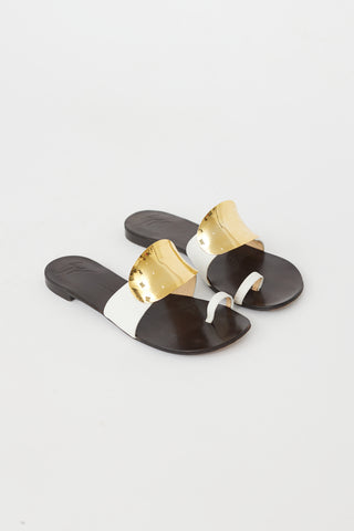 Giuseppe Zanotti Brown & Gold Plate Sandal