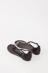Giuseppe Zanotti Brown & Silver Leather Crystal Embellished Sandal