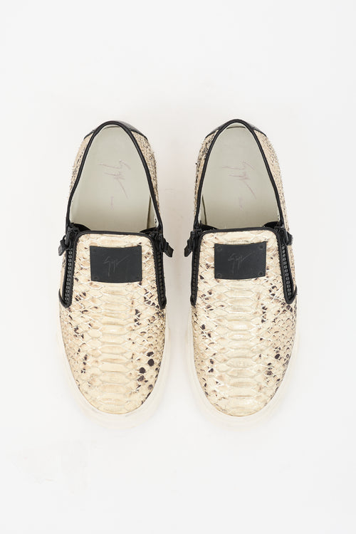 Giuseppe Zanotti Embossed Leather Slip On Sneaker