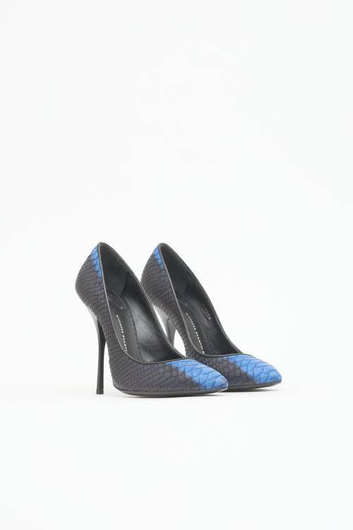 Giuseppe Zanotti Embossed Leather Two Tone Pump