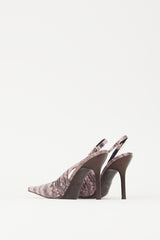 Giuseppe Zanotti Pink & Black Embossed Leather Slingback Heel