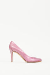 Giuseppe Zanotti Pink Patent Leather Glitter Heel
