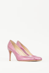 Giuseppe Zanotti Pink Patent Leather Glitter Heel