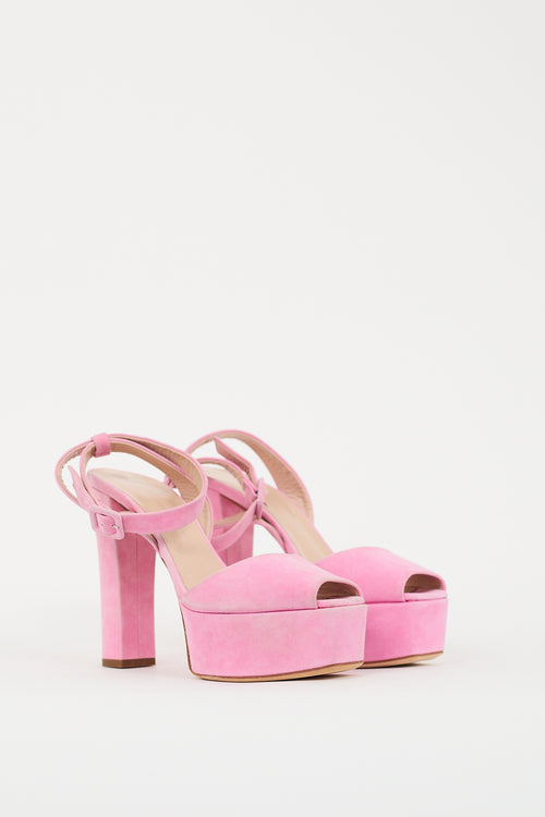 Giuseppe Zanotti Pink Suede Betty Platform Heel