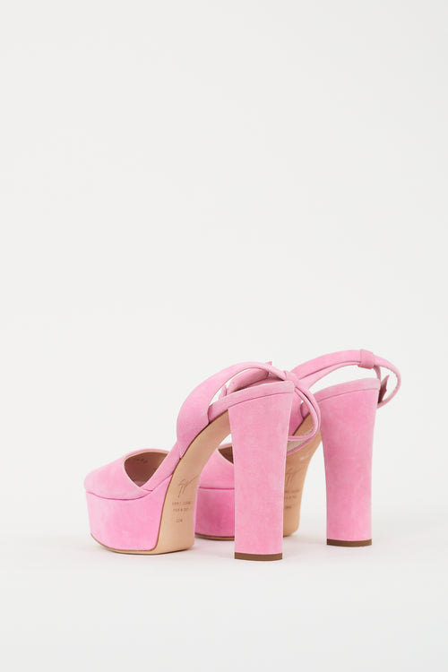 Giuseppe Zanotti Pink Suede Betty Platform Heel