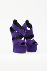 Giuseppe Zanotti Suede Criss Cross Platform Sandal