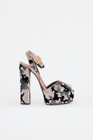 Giuseppe Zanotti Velvet Betty Platform Sandal