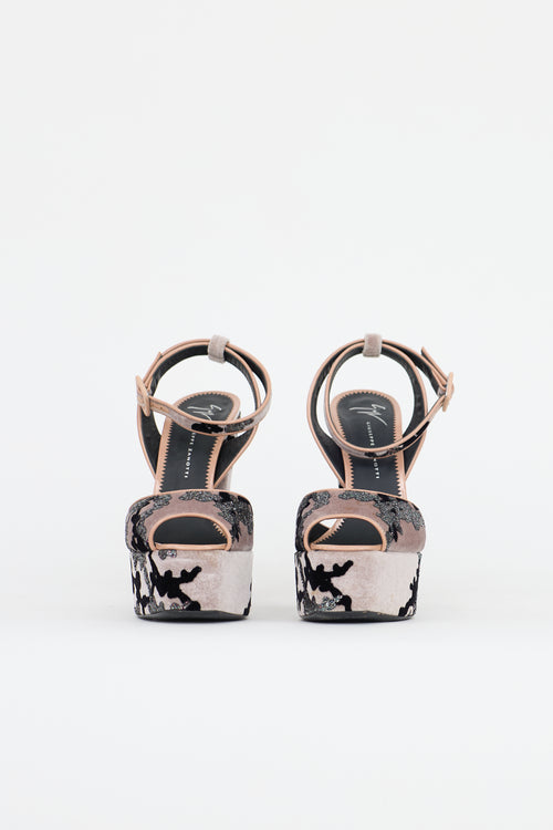 Giuseppe Zanotti Velvet Betty Platform Sandal