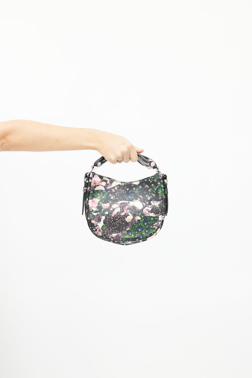 Givenchy 2003 Black & Multi Floral Camouflage Crossbody Bag