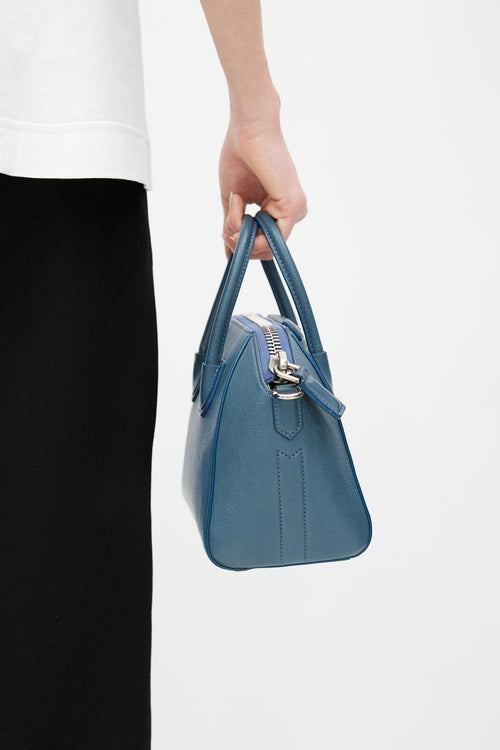 Givenchy 2015 Blue Leather Mini Antigona Crossbody Bag