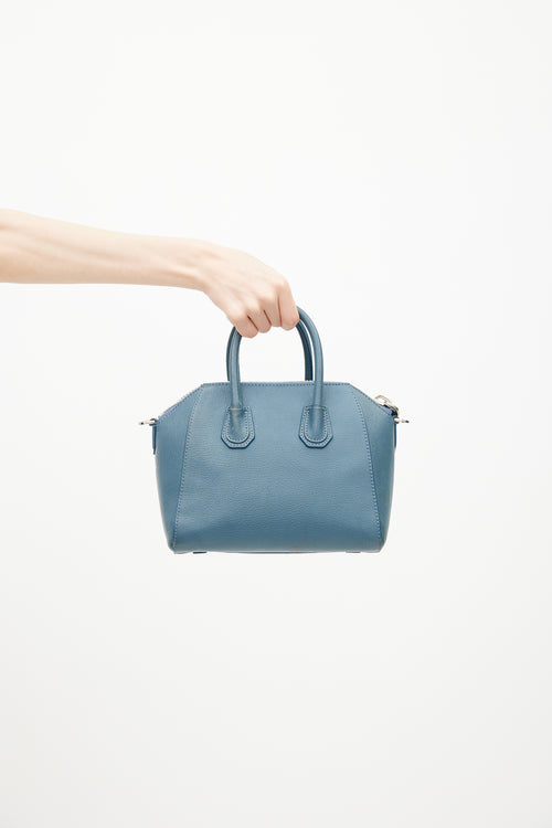 Givenchy 2015 Blue Leather Mini Antigona Crossbody Bag