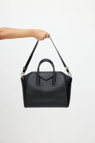 Givenchy 2016 Black Leather Medium Antigona Shoulder Bag