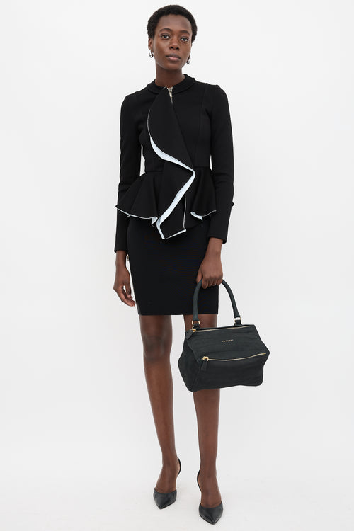 Givenchy 2019 Embossed Suede Small Pandora Bag