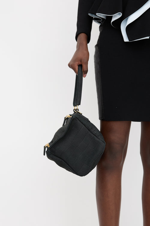 Givenchy 2019 Embossed Suede Small Pandora Bag