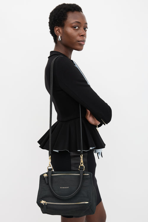 Givenchy 2019 Embossed Suede Small Pandora Bag