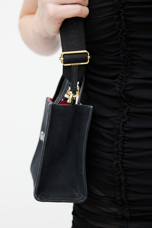 Givenchy 2022 Black Canvas Mini G-Tote Bag